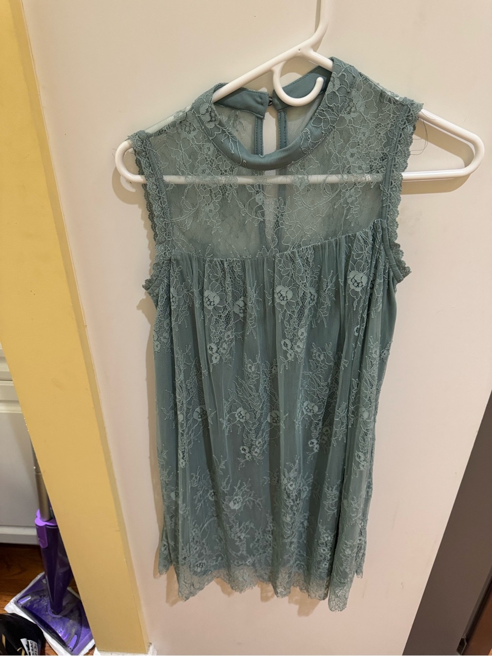 Xhilaration Sleeveless Lace Tunic in Sage Green
